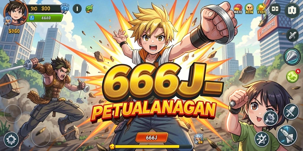 Tampilan gameplay seru di dunia Anime 666J.
