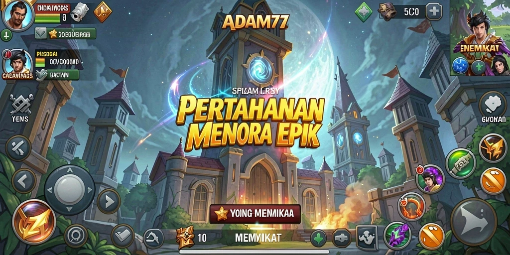 Menampilkan gameplay mendebarkan Tower Defense di ADAM77