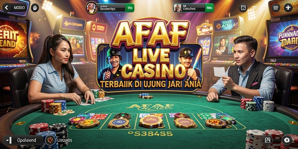 Tampilan menarik gameplay Live Casino di AFAF, dealer profesional dan suasana mendebarkan.