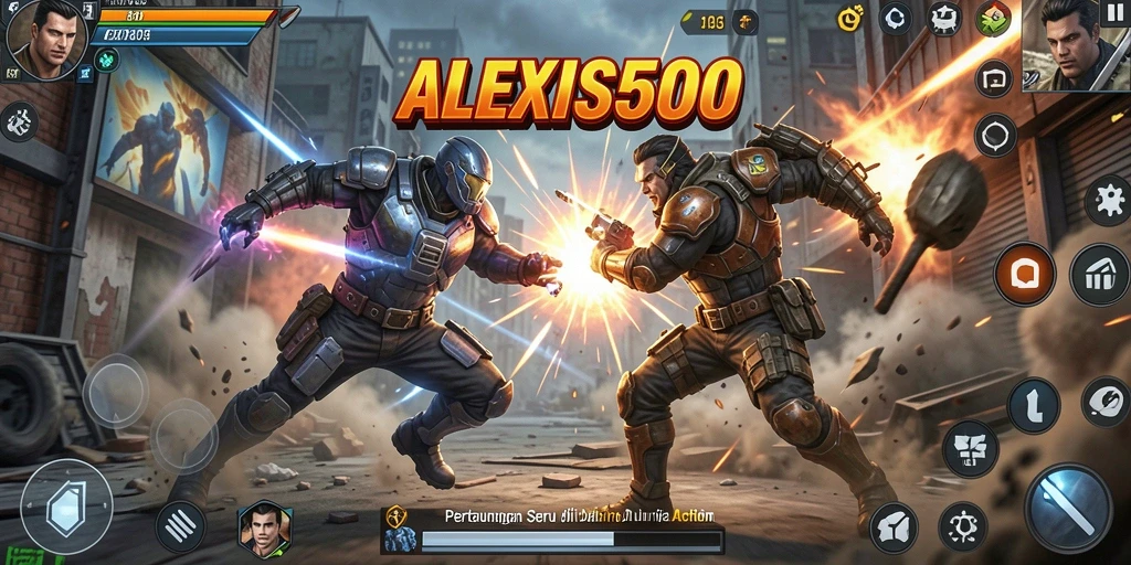 Tampilan gameplay ALEXIS500 dengan aksi yang mendebarkan dan grafis menawan.