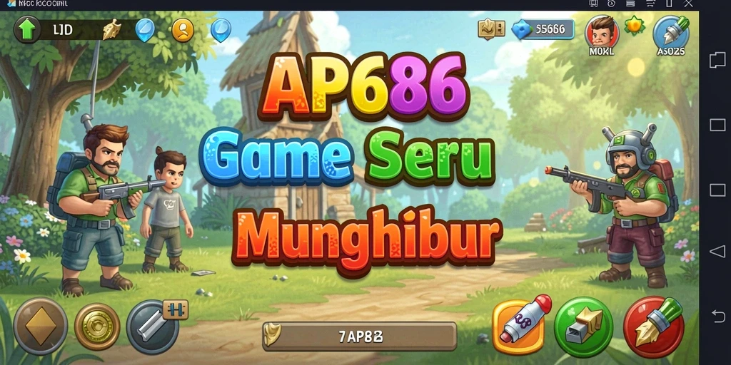 Tampilan utama gameplay <strong>AP686</strong> menunjukkan karakter berkembang secara otomatis.