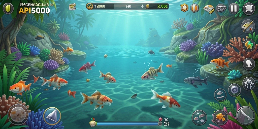 Tampilan gameplay seru di API5000 dengan aksi memancing yang menantang.
