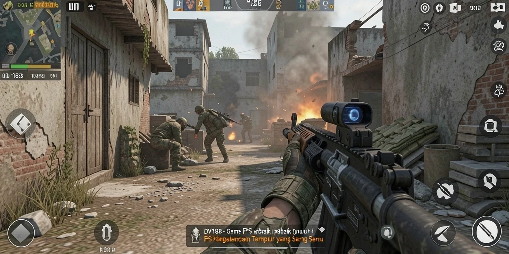 Tampilan gameplay seru di DV188 dengan aksi tembak-menembak yang intens.