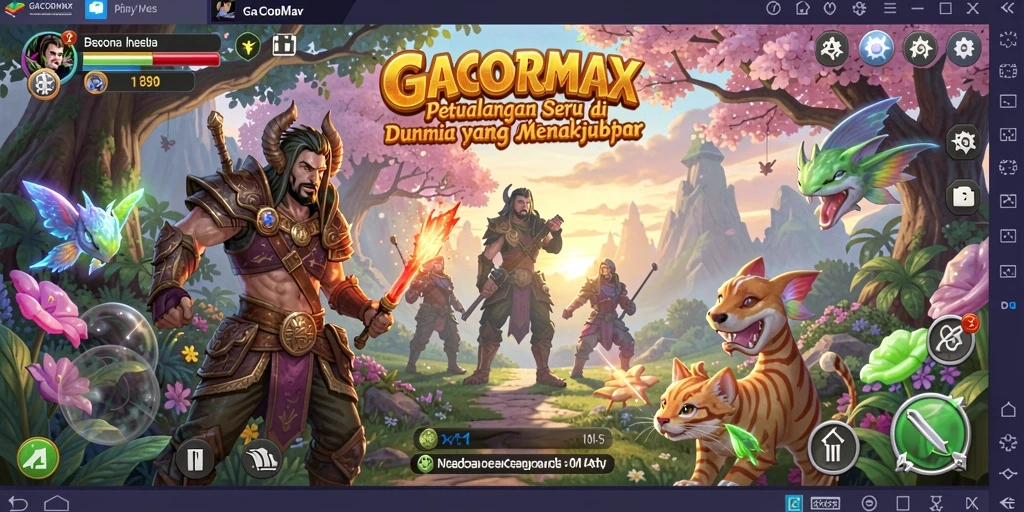 Gameplay GACORMAX menampilkan eksplorasi dunia menakjubkan dengan tantangan seru.