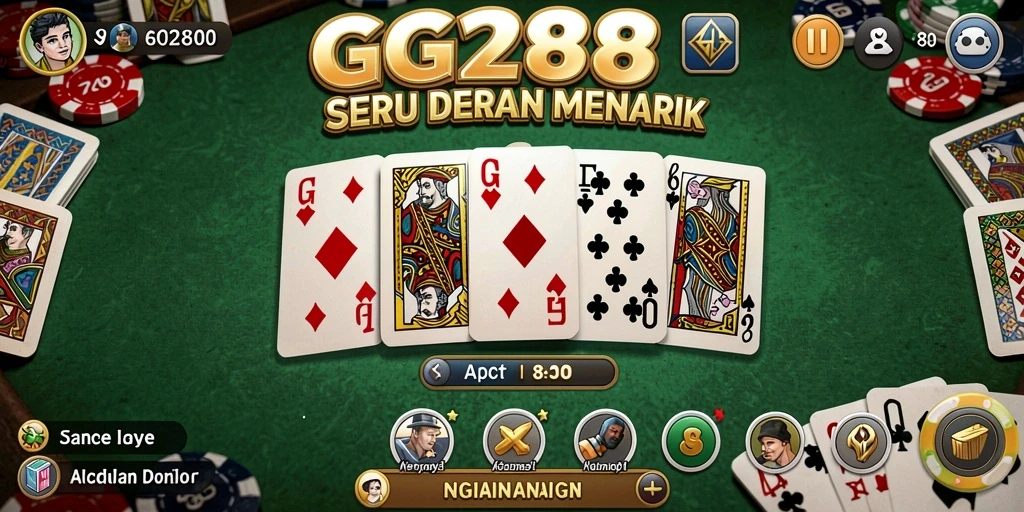 Screenshot utama gameplay GG288 menunjukkan aksi seru permainan Domino.