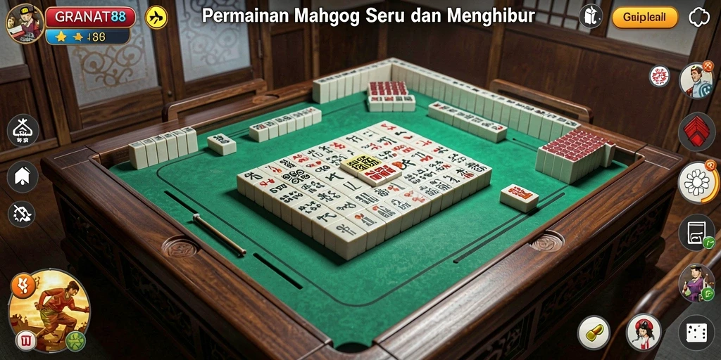 Tampilan gameplay seru Mahjong di GRANAT88 dengan grafis menarik.