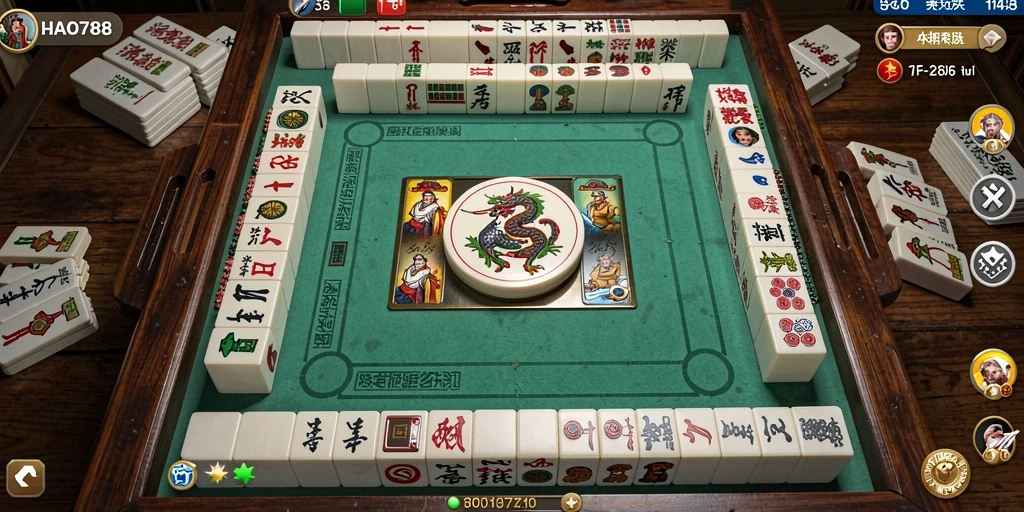 Screenshot gameplay HAO788 menampilkan keasyikan bermain Mahjong.
