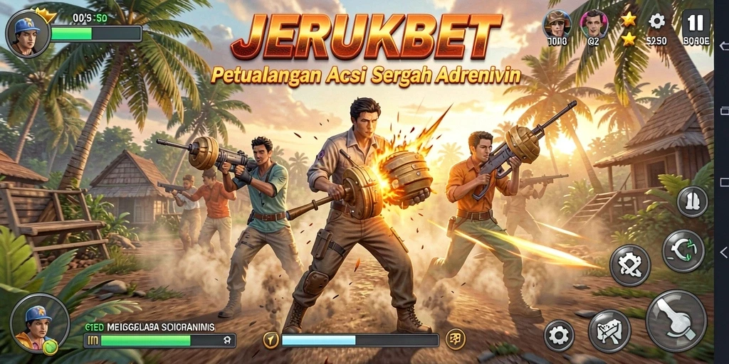 Tampilan seru dari gameplay JERUKBET dengan aksi mendebarkan.