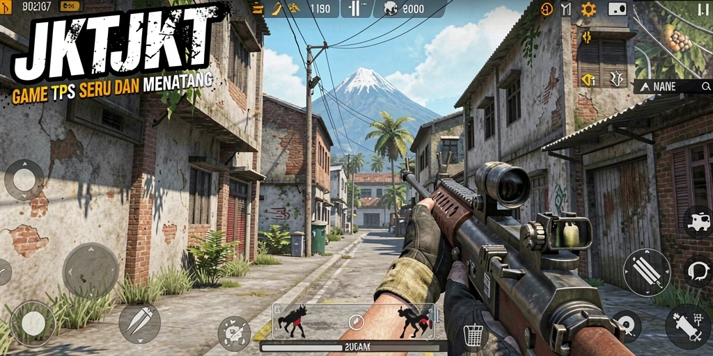 Screenshot menampilkan aksi seru dalam gameplay TPS JKTJKT.