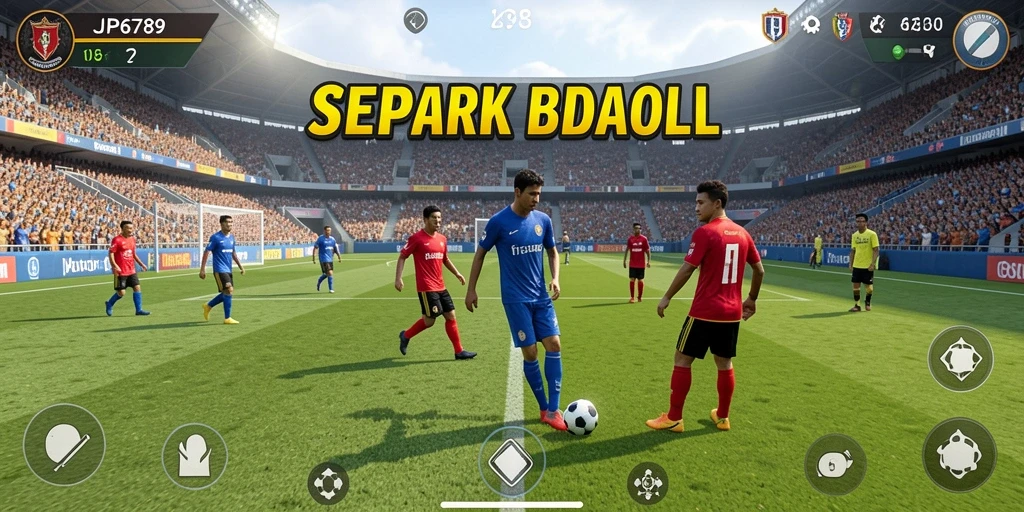 Screenshot <strong>JP6789</strong> menampilkan aksi seru di lapangan sepak bola.