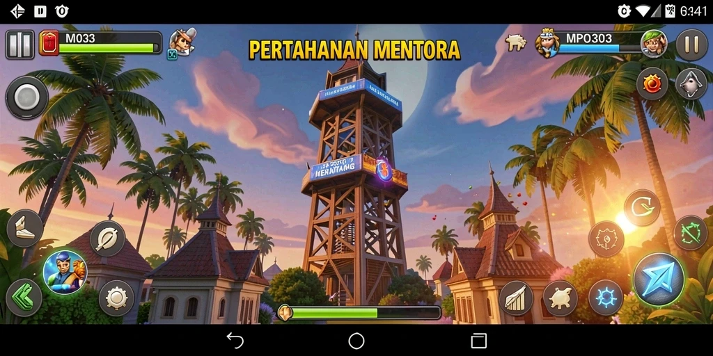 Tampilan menarik dari gameplay Tower Defense MPO303.