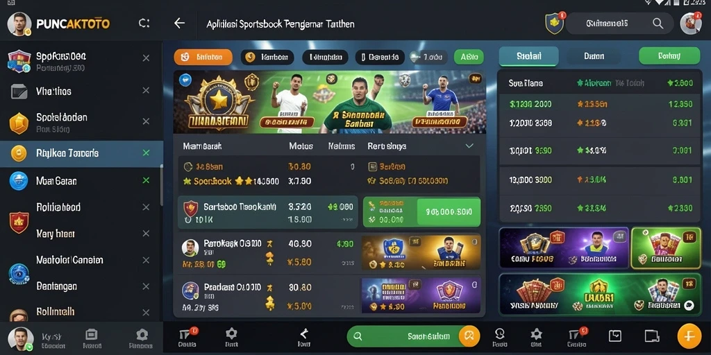 Tampilan gameplay Sportsbook PUNCAKTOTO dengan berbagai opsi taruhan.