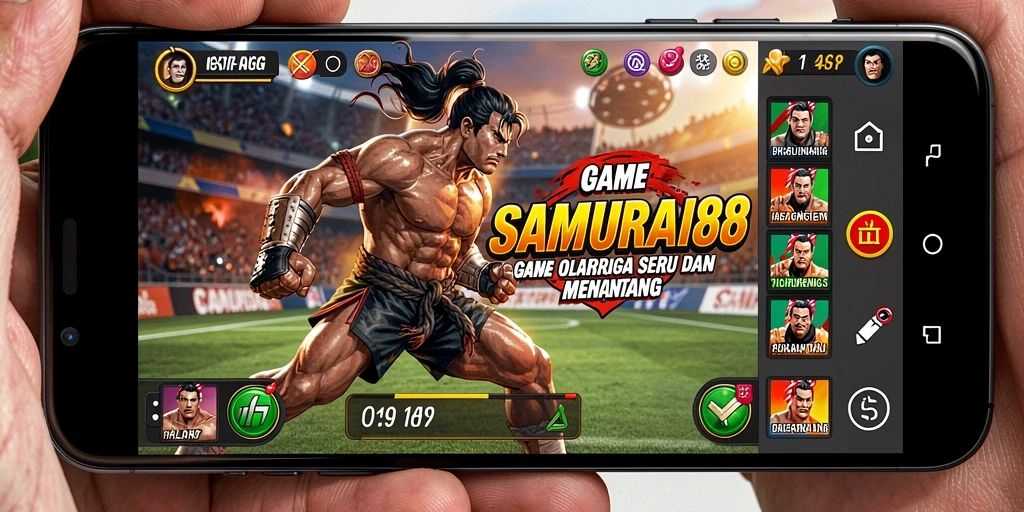 Tampilan gameplay yang penuh aksi dalam SAMURAI88.
