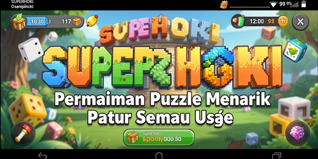 Tampilan menarik dari gameplay Puzzle SUPERHOKI yang menantang.