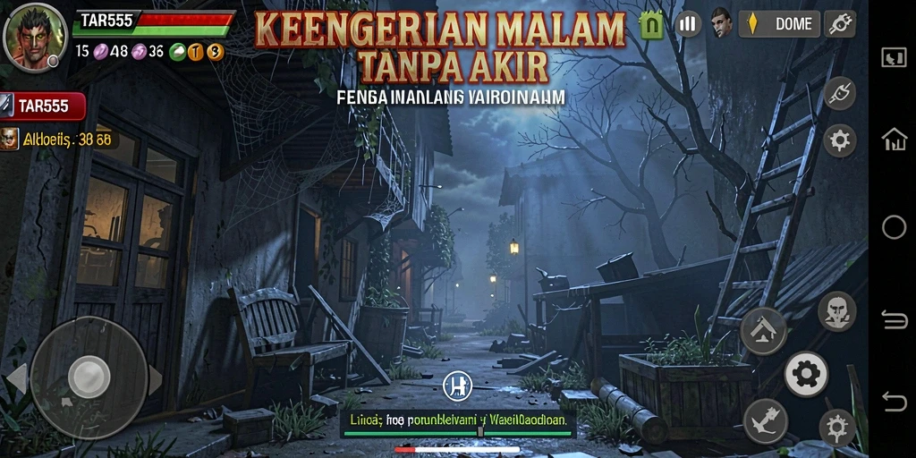 Screenshot gameplay TAR555 yang menampilkan suasana Horror mencekam.