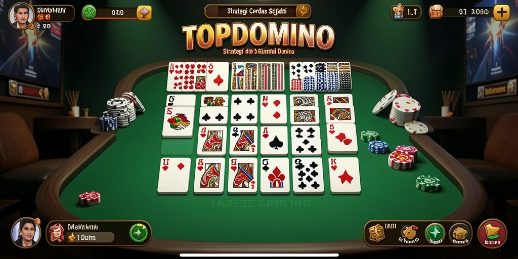 Tampilan menarik dari gameplay strategi TOPDOMINO.